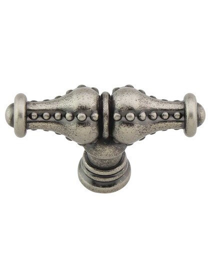 Prestige 2 1/4 inch Beaded Cabinet Knob in Distressed Pewter.